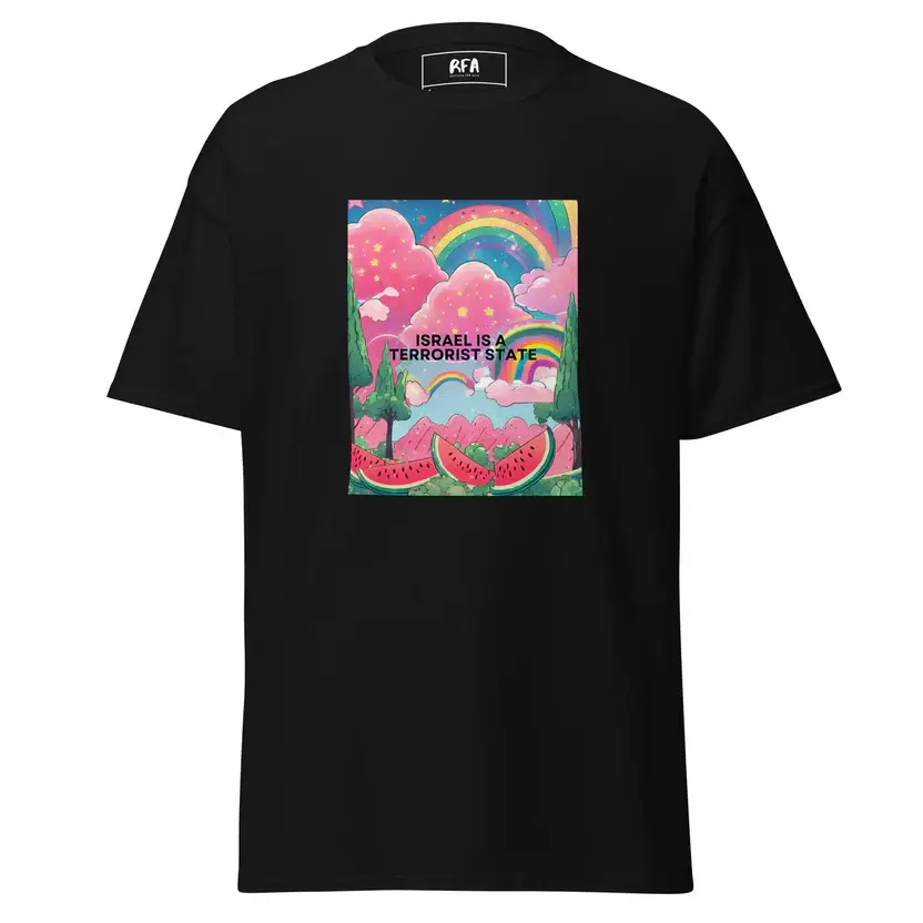 Israel is a terrorist state t-shirt från RFA Apparel