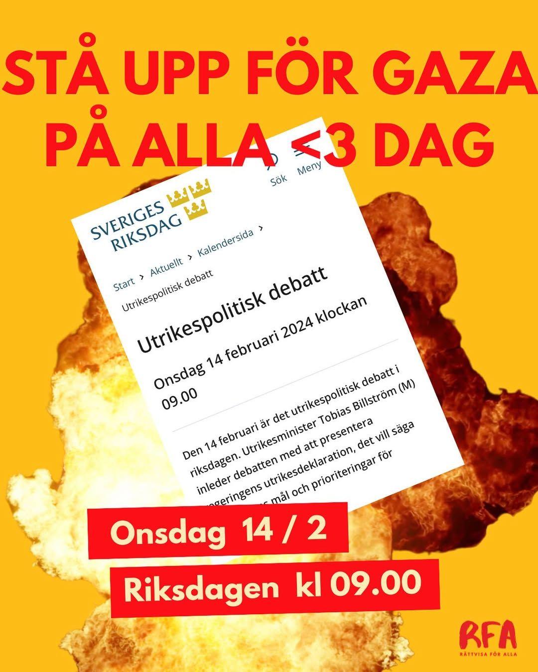 Stå upp för Gaza på alla <3 dag