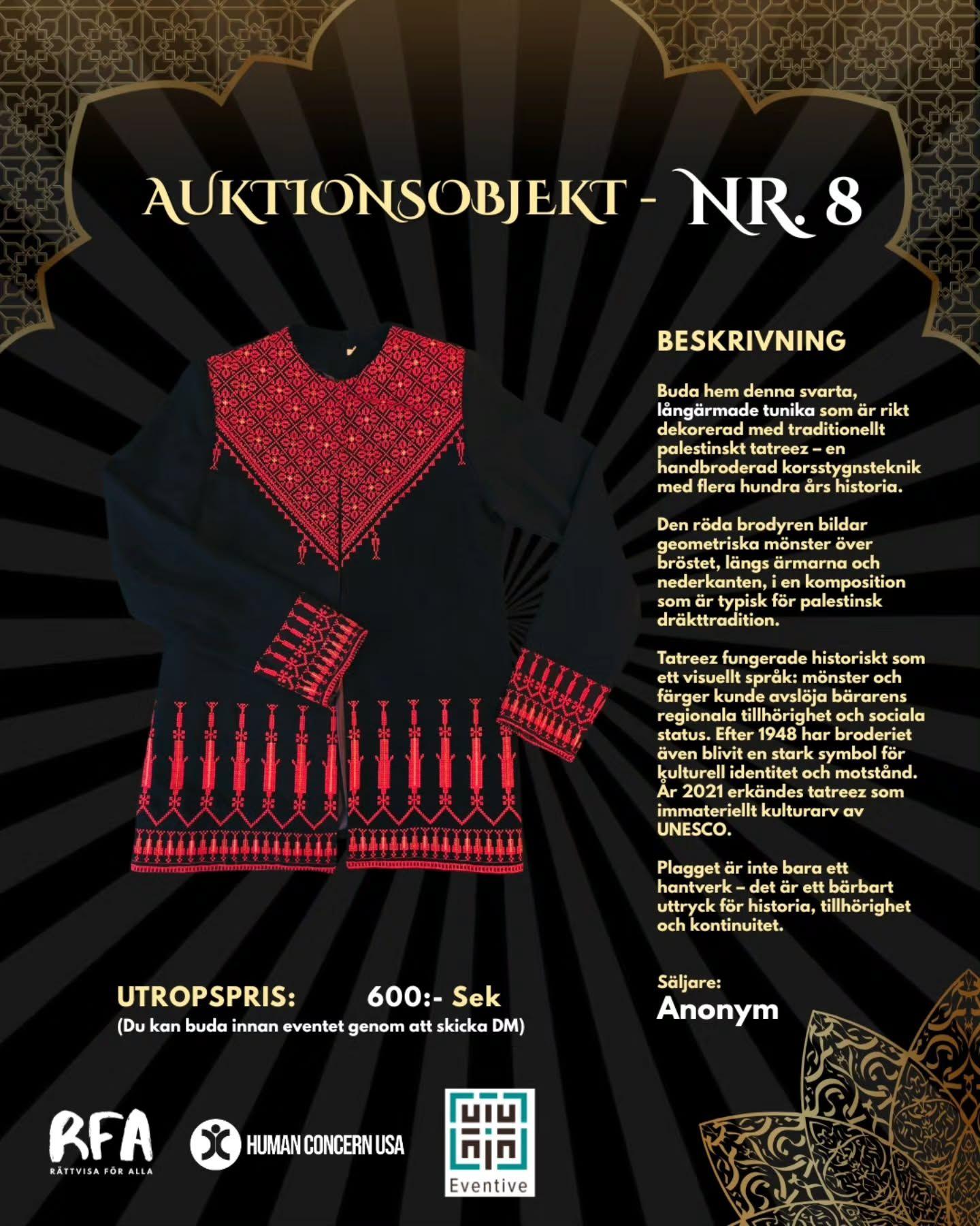 Handbroderad tatreez-tunika