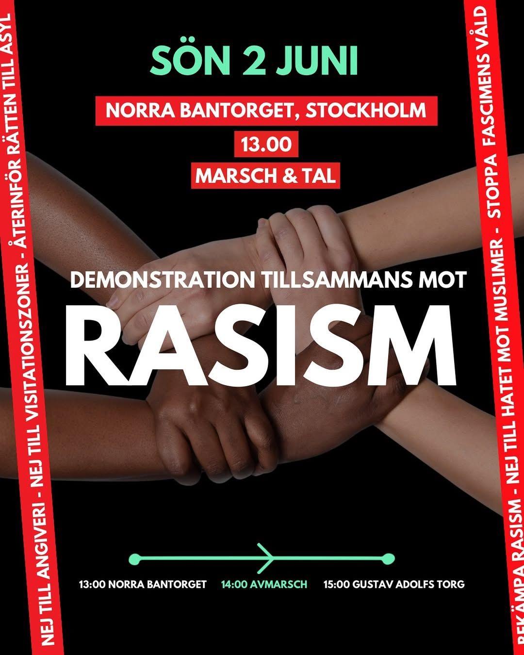 Demonstration tillsammans mot rasism