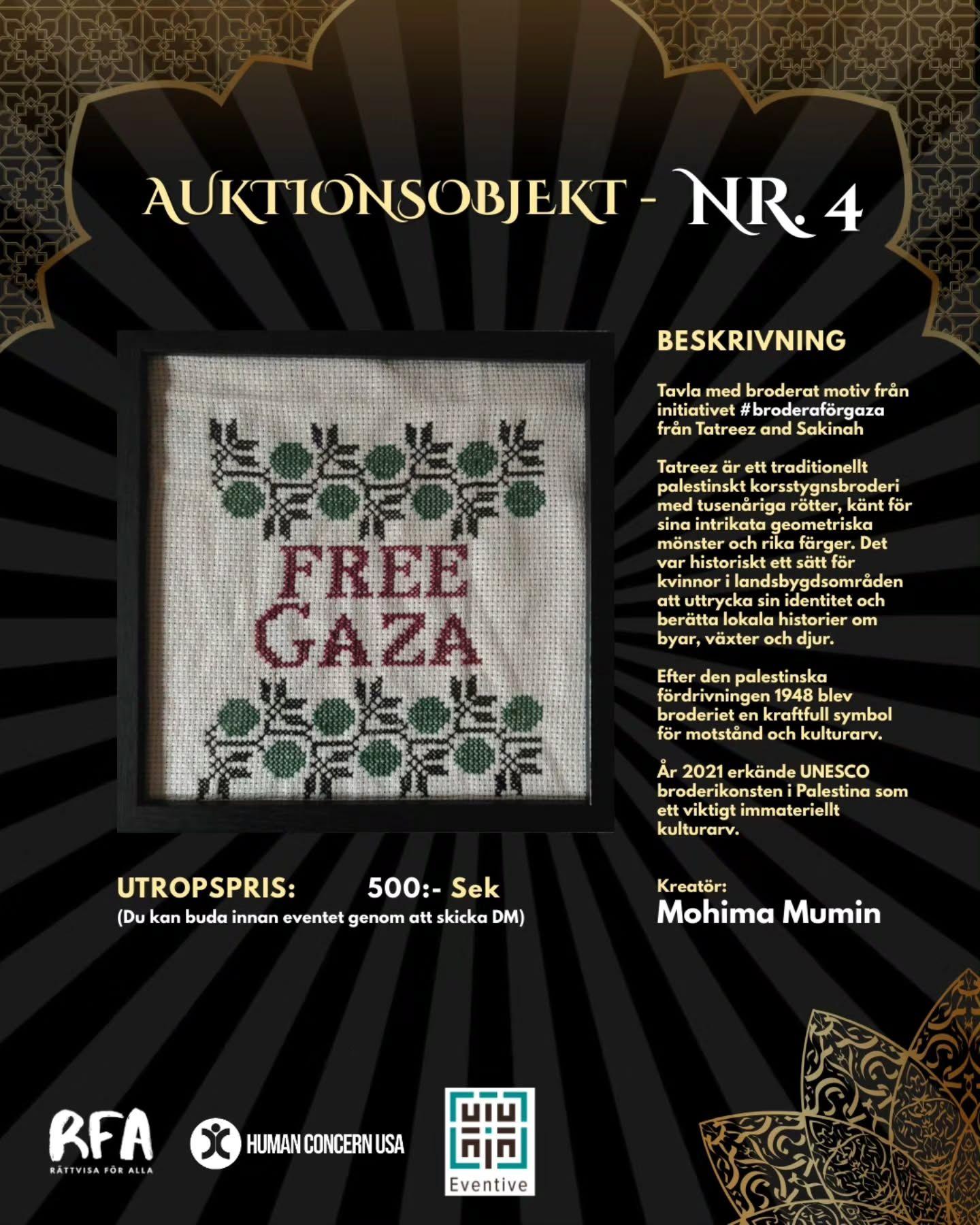 Broderad tavla “Free Gaza”